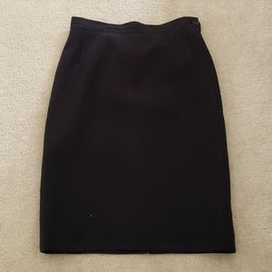 Vtg Yves Saint Laurent black pencil skirt sz S 36 38 knee length